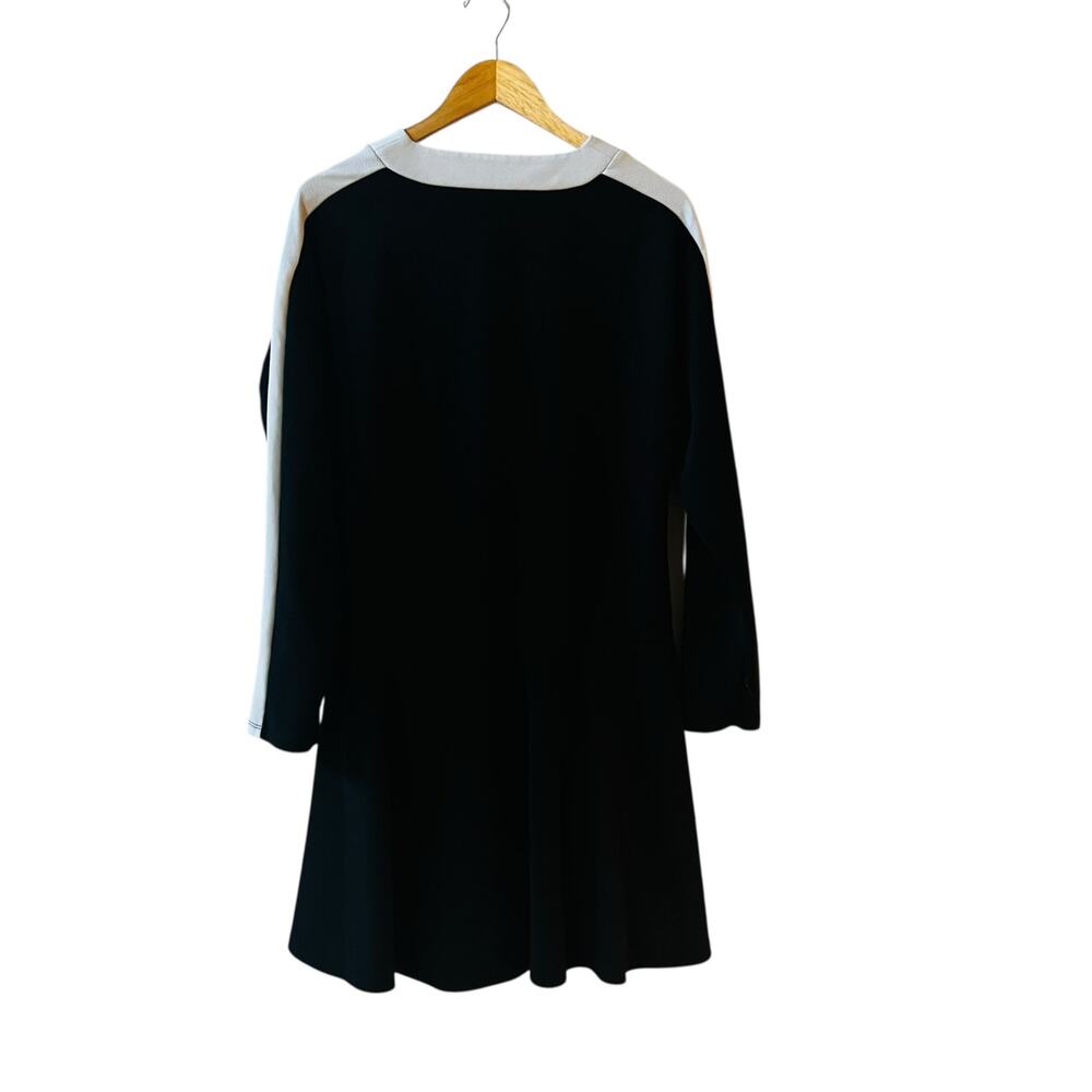 Zara Colorblock Flare Hem Long Sleeve Dress Size M Medium Black - Picture 3 of 8